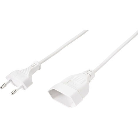 Sygonix SY-5044232 Strom Verlängerungskabel   Weiß 0.20 m H03VVH2-F 2X 0,75 mm²