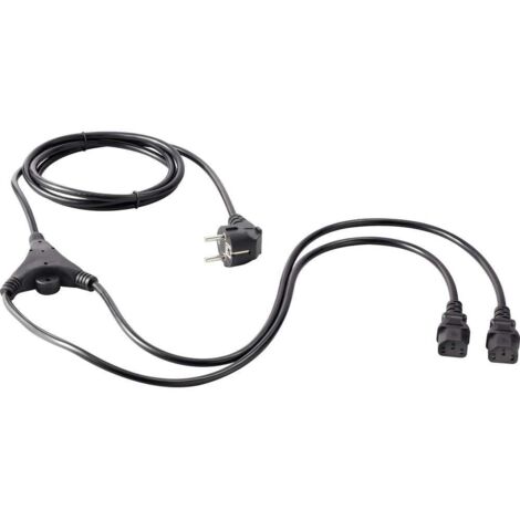 Sygonix SY-5178378 appareils IEC Câble Y noir 2 m S609602