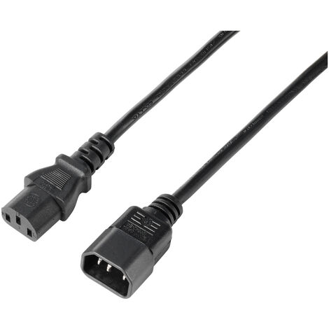 Sygonix SY-5243894 Kaltgeräte Verlängerungskabel  Schwarz 5.00 m
