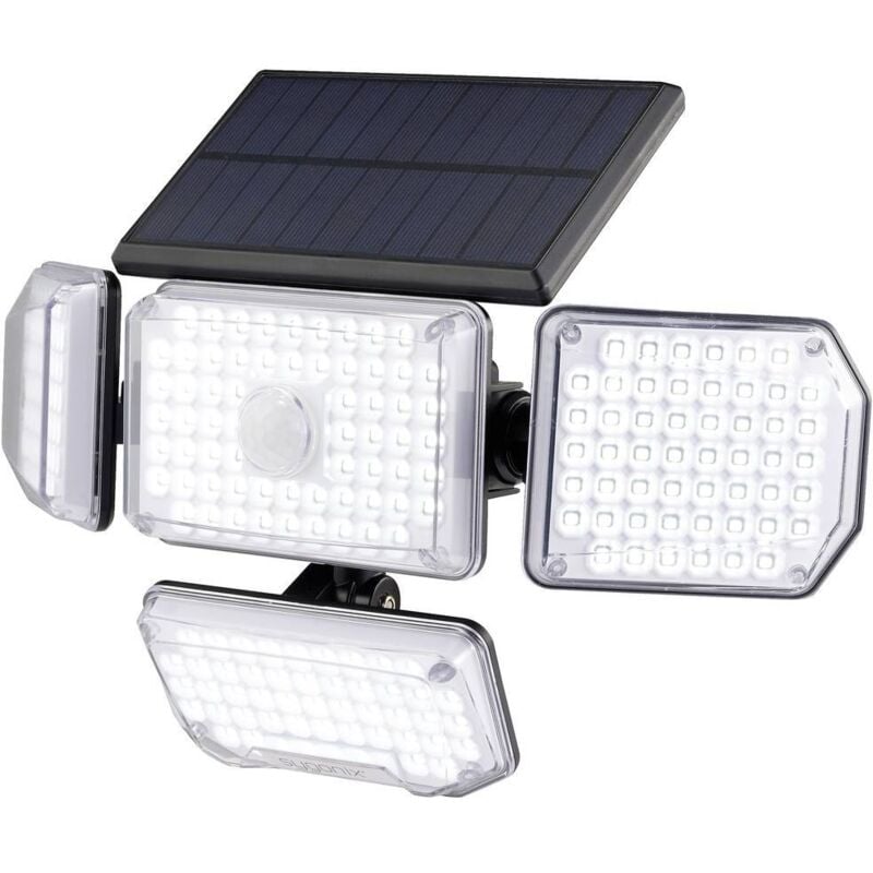 Applique solaire extérieure avec détecteur de mouvement Sygonix SY-5626568 1.265 w blanc froid noir