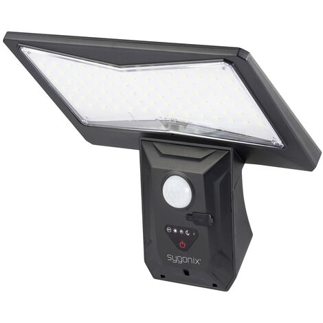 Sygonix  SY-5626570 Solar-Außenwandleuchte mit Bewegungsmelder  LED LED fest eingebaut 6 W Schwarz