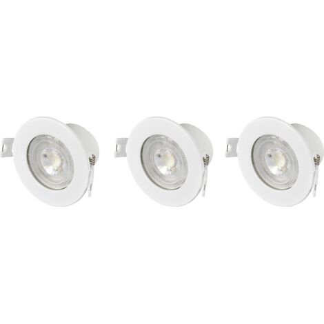 Sygonix SY-6417586 Luminaire à LED encastrable jeu de 3 blanc chaud à blanc neutre LED LED 5.5 W blanc A764023