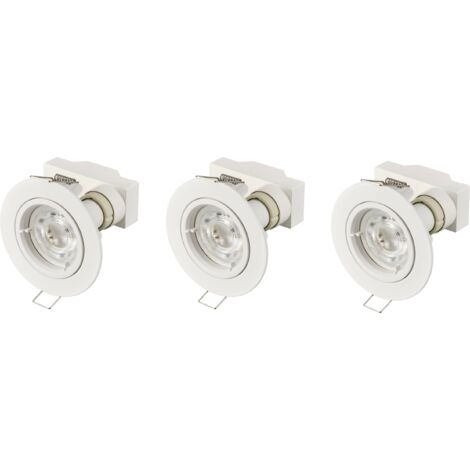 Sygonix SY-6417588 Luminaire à LED encastrable jeu de 3 LED GU10 3 W blanc A764013