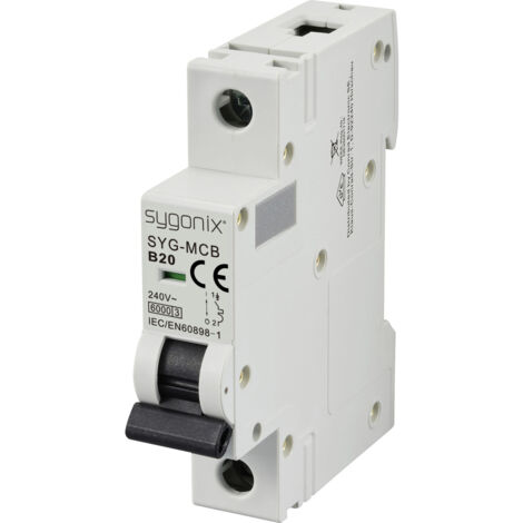 Sygonix SY-6440882 SYG-MCB 1P/B20/6KA Leitungsschutzschalter    1polig 20 A  240 V/AC