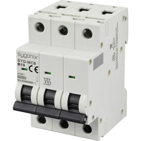 Sygonix SY-6440992 SYG-MCB 3P/B13/6KA Leitungsschutzschalter    3polig 13 A  415 V/AC