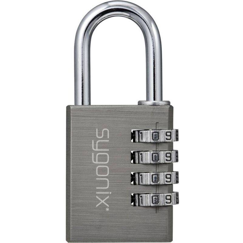 Sygonix SY-6932350 Lucchetto 40 mm 4-Digit Grigio titanio Serratura a combinazione numerica