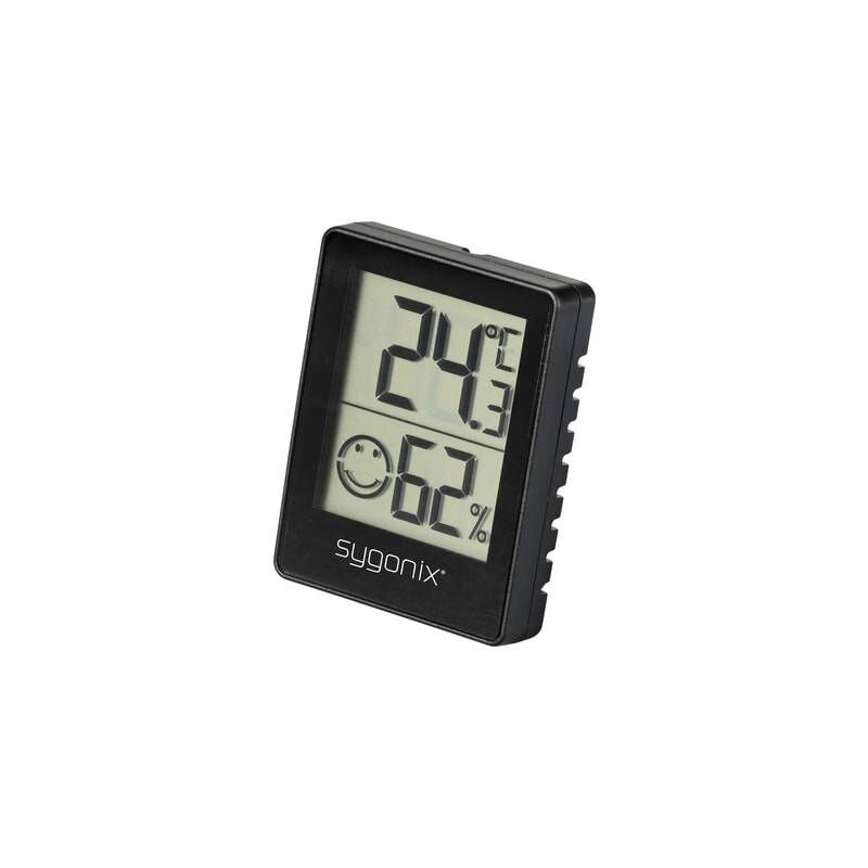 Thermo-hygromètre noir SY-5268502 - Sygonix