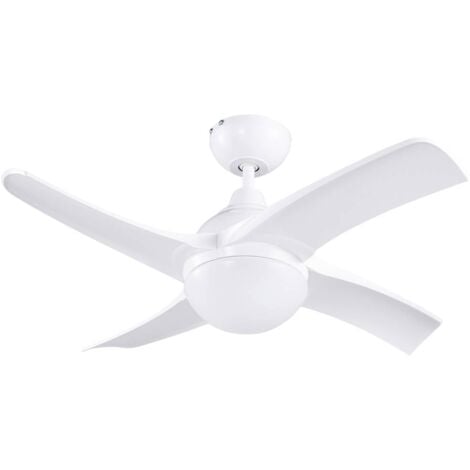 Sygonix Ventilateur de plafond 55 W (Ø x H) 910 mm x 370 mm blanc minuteur, avec éclairage, avec télécommande