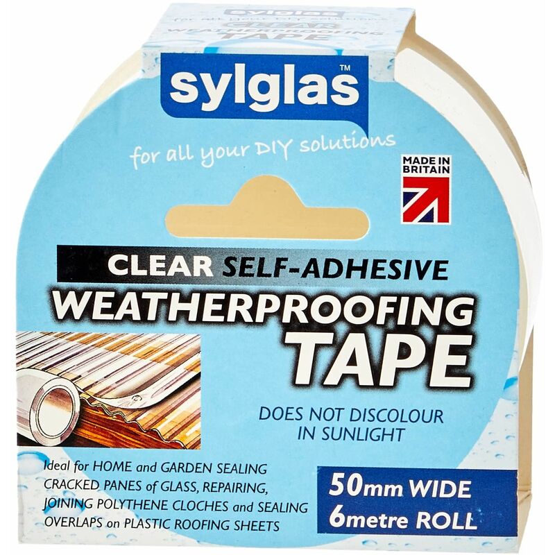 Clear Weatherproofing Tape 50mm x 6m Roll SYLWT506