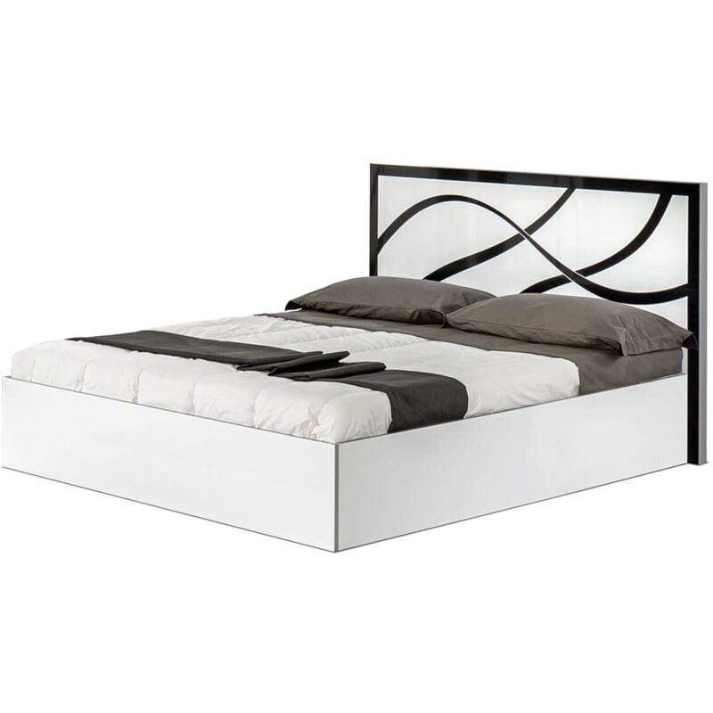 Sylla blanche - Lit 160x200cm avec Tête de Lit