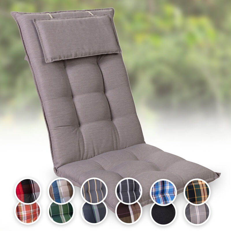 Sylt coussin de fauteuil appuie-tête pour dossier haut Polyester 50x120x9cm - Gris platine