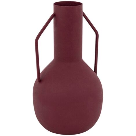 Sylvain jarrón de metal rojo rubí H20cm - Atmosphera créateur d'intérieur