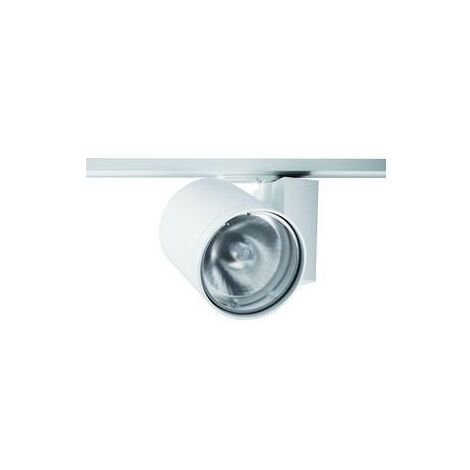 Sylvania – Spot orientable blanc pour rail monophasé 3 allumages – Lampe iodure 20W GU6.5 – Blanc chaud 3000K – 2046676