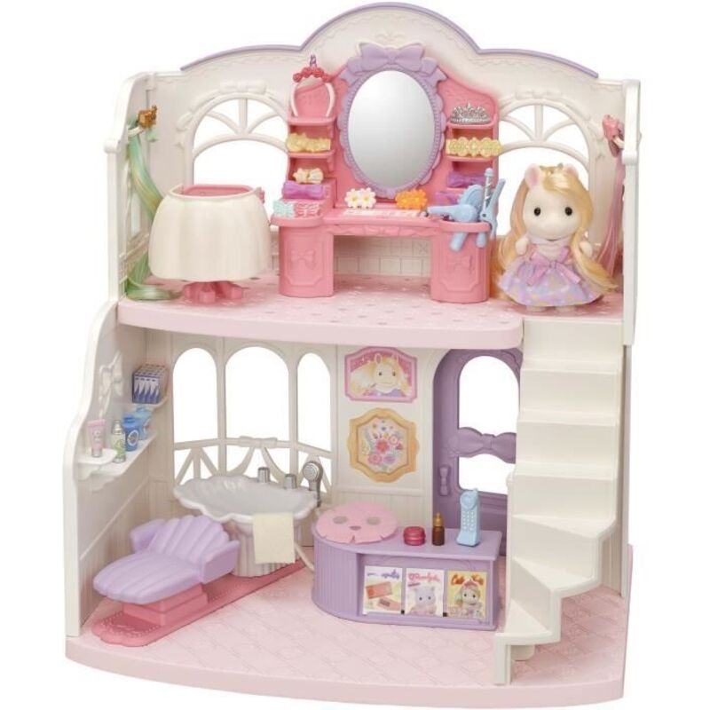 Sylvanian Families - Mini-univers Salon de coiffure des poneys - Accessoires inclus - Mixte - 3 ans et plus