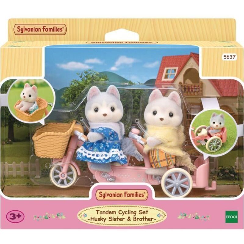 Sylvanian Families - Les freres et soeurs husky et leur tandem