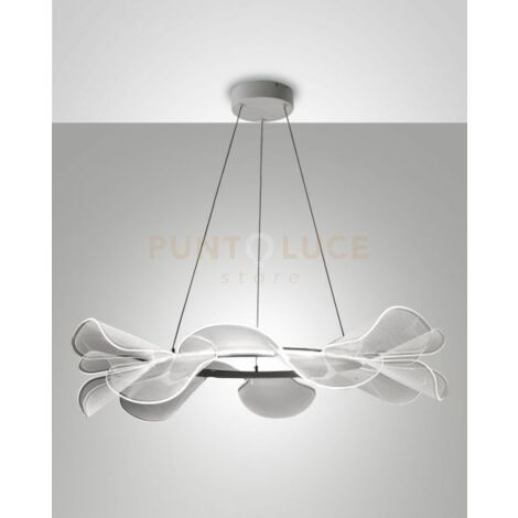 SYLVIE LAMPADARIO A SOSPENSIONE BIANCA D.72CM DIMMERABILE A LED 3000K - 40W - 5500 lm IP20 SMART C/ACC