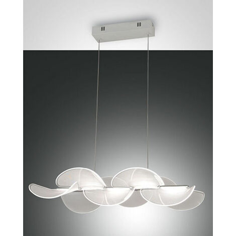 SYLVIE LAMPADARIO A SOSPENSIONE BIANCA L.58X37cm A LED 3000K - 30W - 4000 lm DIMMERABILE