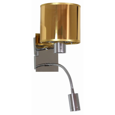 SYLWANA LAMPADA DA PARETE 1X40W E14+LED CON INTERRUTTORE CROMO / ORO