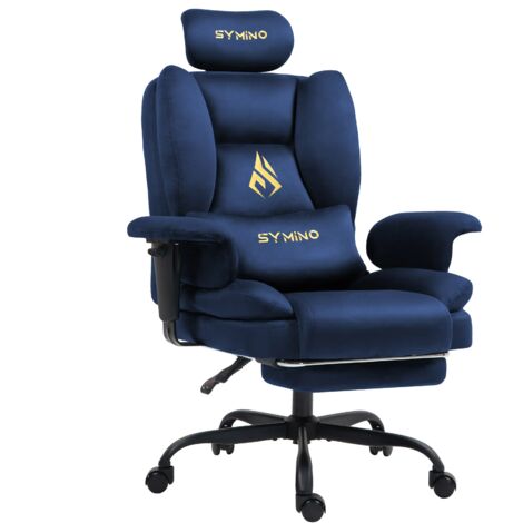 Symino Gaming Stuhl Chefsessel Bürostuhl Ergonomisch, Wildlederimitat Sofa-ähnliches Schreibtischstuhl mit Fußstütze Höhenverstellbarer Office Chair Computerstuhl 133kg