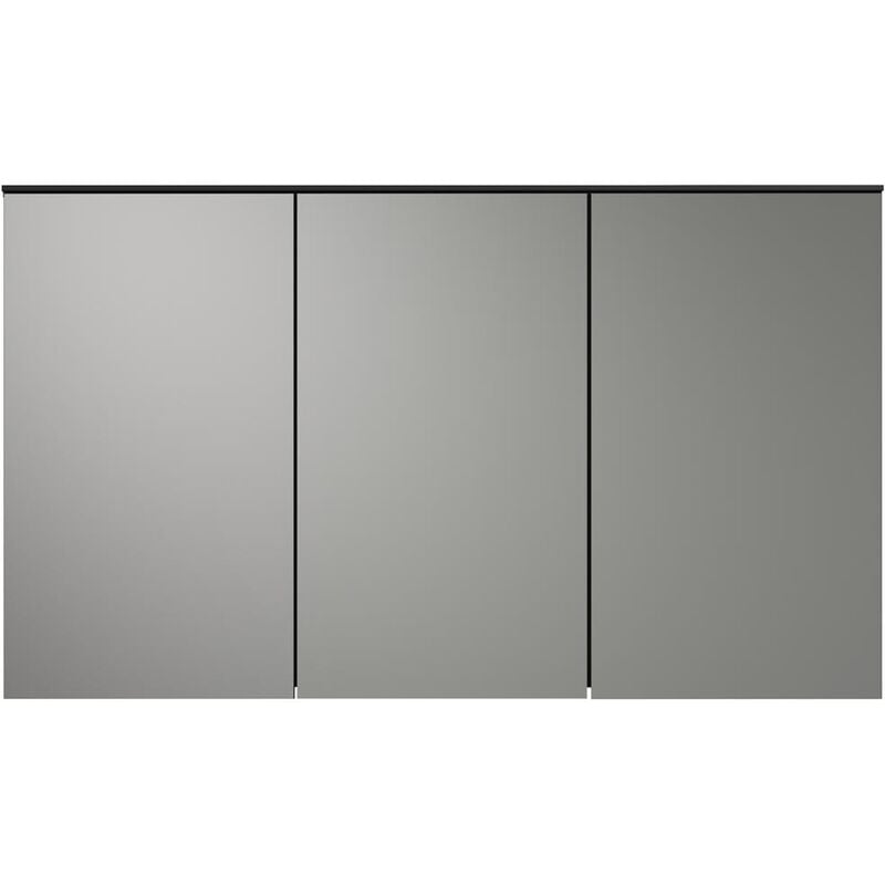 Ebuy24 - Synnax armoir de salle de bain avec miroir 3 portes miroir gris.