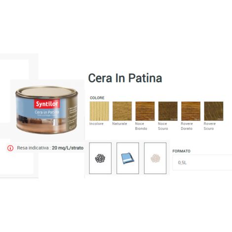 SYNTILOR- CERA IN PATINA 0,5 LT INCOLORE