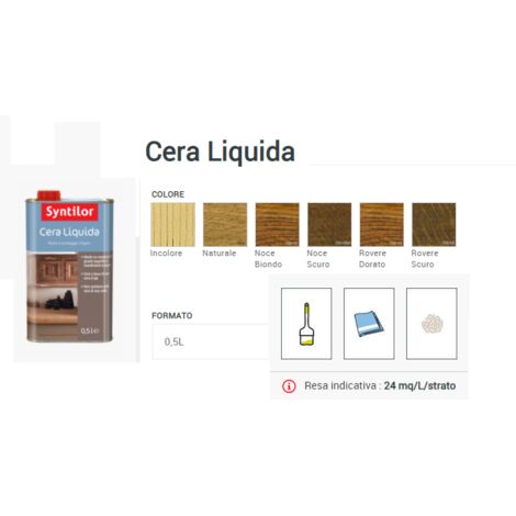SYNTILOR - CERA LIQUIDA INCERANTE ALLA CERA D'API 0,5 LT ROVERE SCURO