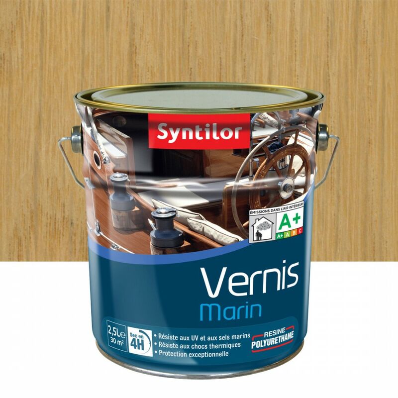 Vernice marina incolore satinata ultraprotettiva per legno 2,5 l - Syntilor