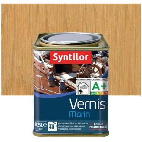 Syntilor – Vernis marin incolore mat 0.25 l – Protection UV et sels marins – Pour bois extérieur – Rendement 12 m²/l – Temps de séchage 0.5 h