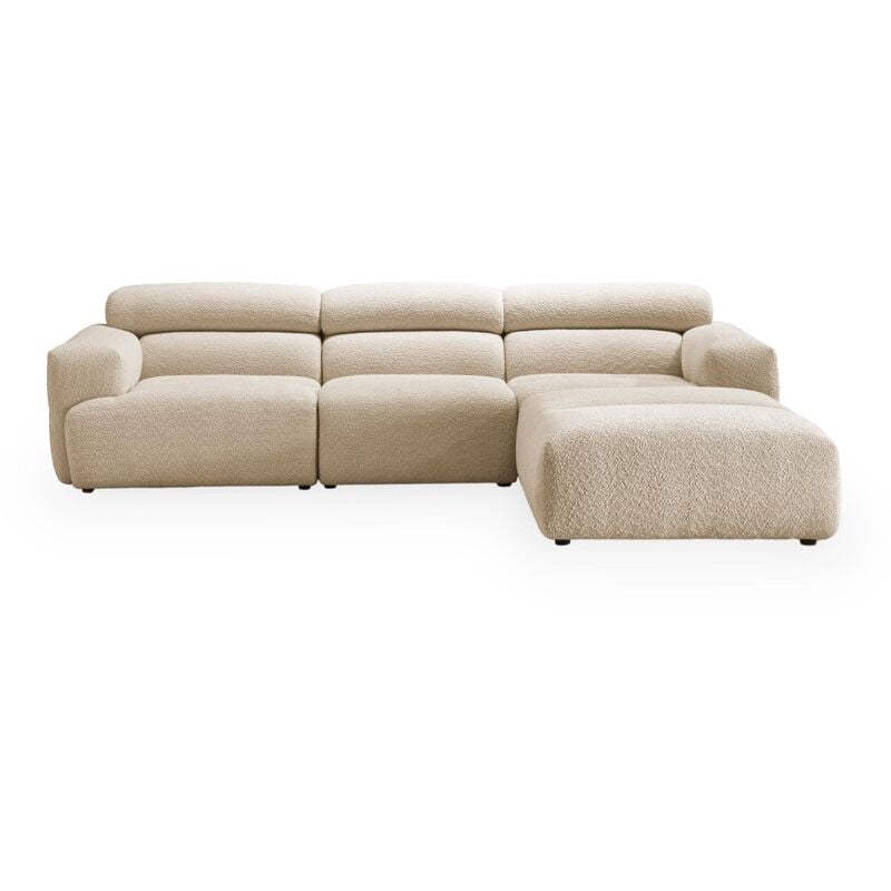 Mobilier Deco - syra - Canapé d'angle modulable effet peau de mouton beige