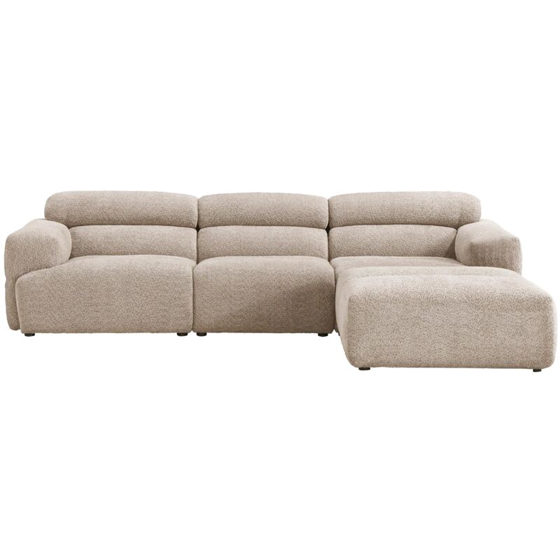 Mobilier Deco - syra - Canapé d'angle modulable effet peau de mouton taupe