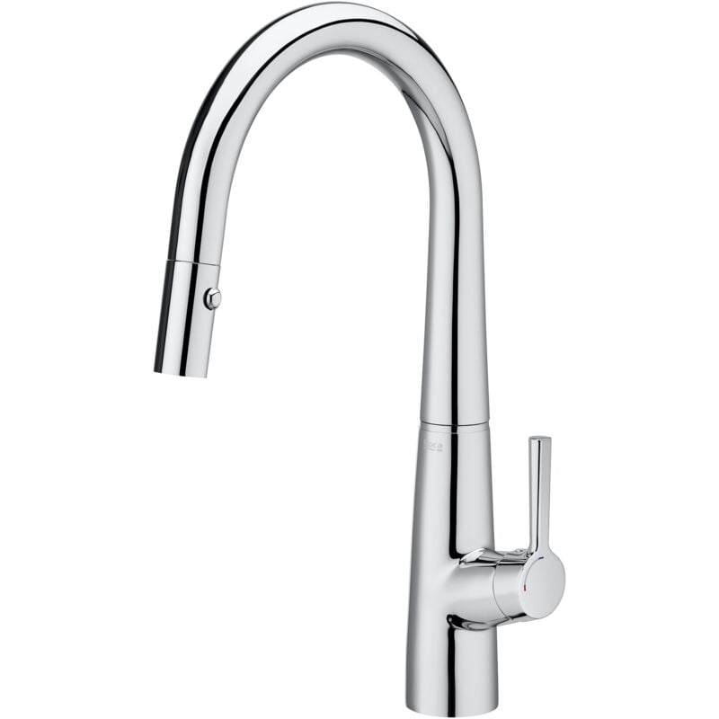 Roca - Mitigeur monocommande Cold Start avec bec mobile extractible pour cuisine syra