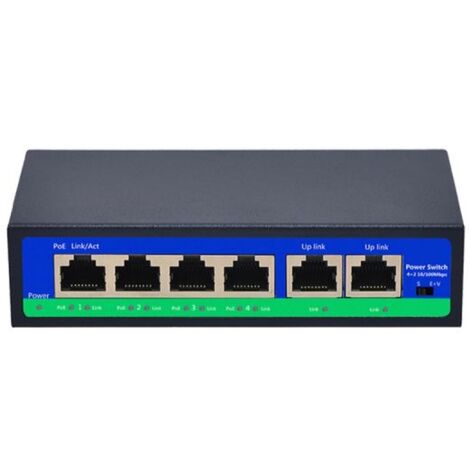 SYS Switch PoE VLAN 4 porte 10/100 Mbps Lunga Distanza 250 m per Telecamera IP di Rete - F0420FBL