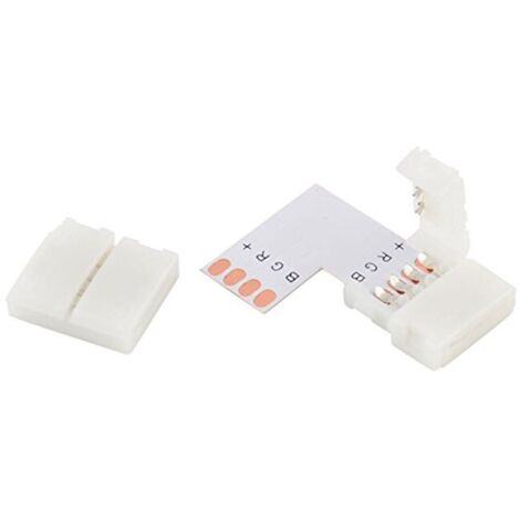 Sysled – Connecteur d'angle sans soudure pour ruban LED 5050 RGB 12V – Connexion rapide sans outil – Angle à 90° pour installations décoratives