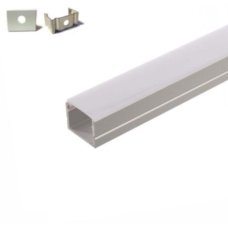 Sysled – Profilé aluminium encastrable 5 mètres – 5 x 19.3 mm – Aluminium anodisé – Diffuseur opaque pour rubans LED 220V