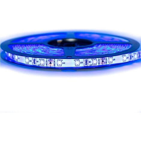 Sysled – Ruban LED 3528 bleu IP65 – 60 LEDs/m – Longueur 2.5m – 420 lumens/m – Alimentation 12V – Installation facile sous meubles