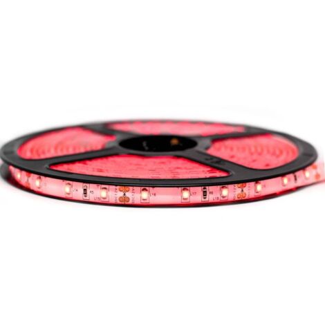 Sysled – Ruban LED 3528 rouge IP65 – 60 LEDs/m – Longueur 1 à 10 mètres – 4,8 W/m – Lumens 420 – Éclairage décoratif intérieur et extérieur