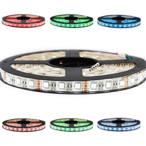 Sysled – Ruban LED 5050 60 leds/m 5 m RGBW blanc froid IP65 – Éclairage intérieur/extérieur – 10W/m – 780 lumens/m – Installation facile avec dos adhésif