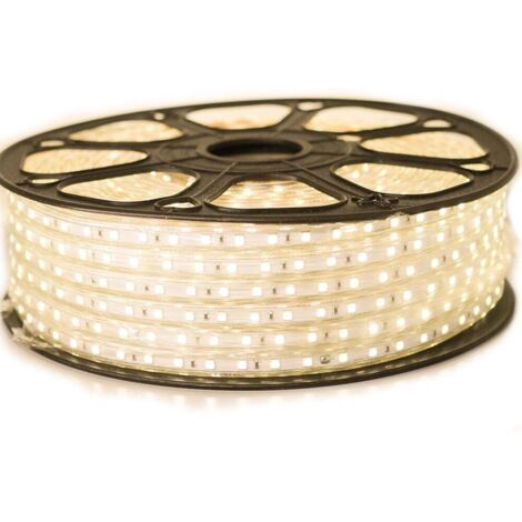 Sysled – Ruban LED 5050 blanc chaud étanche IP68 – Longueur 50 mètres – 10W/m – 1080 lumens – Pour intérieur et extérieur