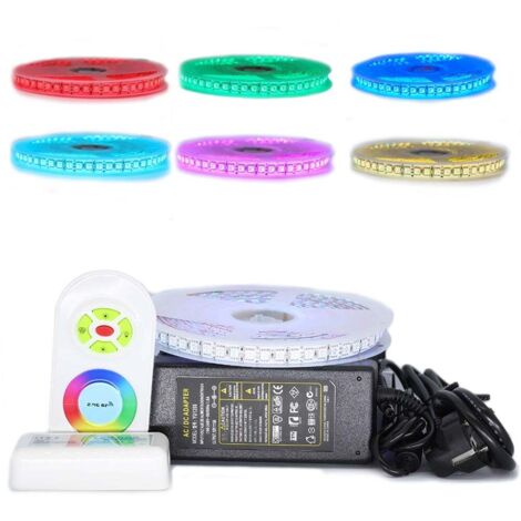 Sysled – Ruban LED 5050 RGB IP65 – 5 mètres – 120 LED/m – 20 W/m – 1560 lumens – Installation sécurisée avec profilés aluminium