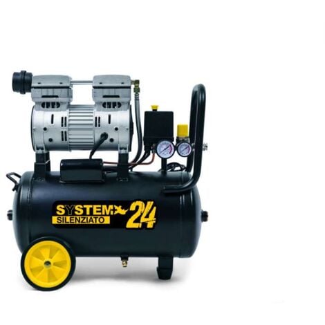 System+ Compressore Super Silenziato - Nero/Giallo - 24 L