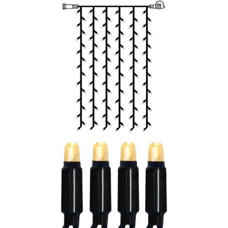 System LED "LED Eisregen-Lichterkette 1x2m" 102 LED´s, warmweiß, IP44