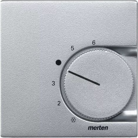 System M, Zentralplatte für Raumtemperaturregler mit Wechselkontakt Merten, aluminium