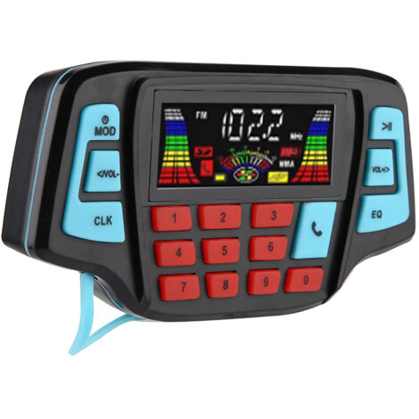 Système audio Bluetooth MP3 étanche pour moto avec haut-parleurs stéréo et support USB/carte mémoire