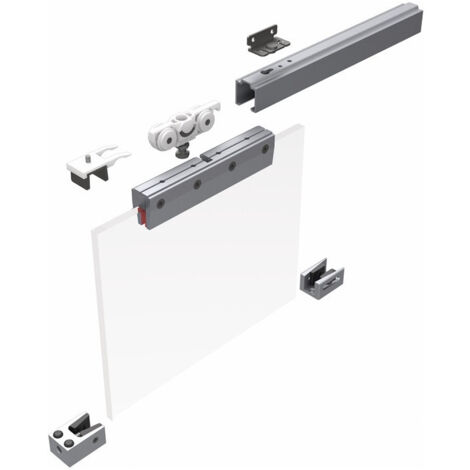 Système coulissant 73 80kg 1300mm EV1 anodisé.GLT 8/10mm complète.