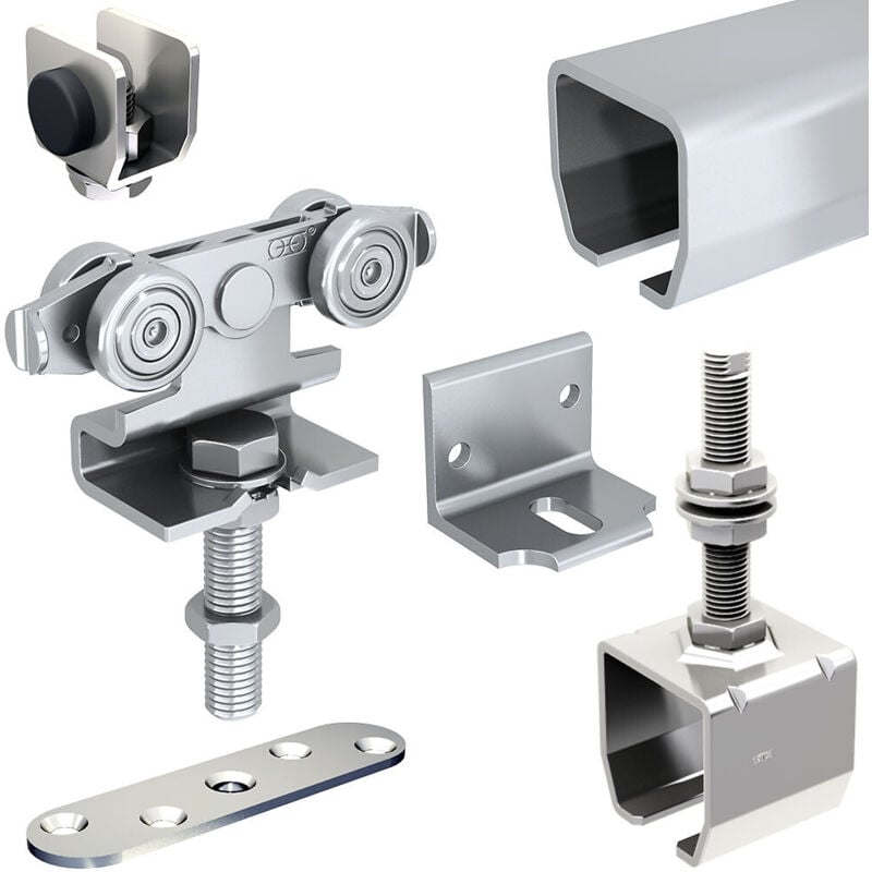 Système coulissant slid'up 2000 pour 1 porte extérieure 50 mm max - rail 1,95 m acier galvanisé - 80 kg