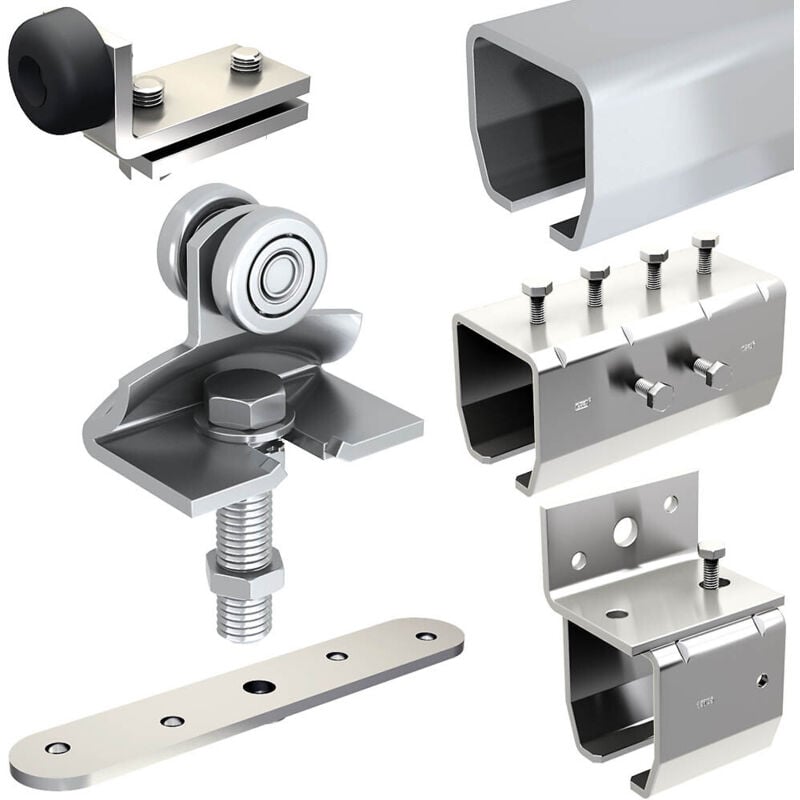 Système coulissant slid'up 2000 pour 1 porte extérieure 40 mm max - rails 2 x 1,95 m acier galvanisé - 140 kg