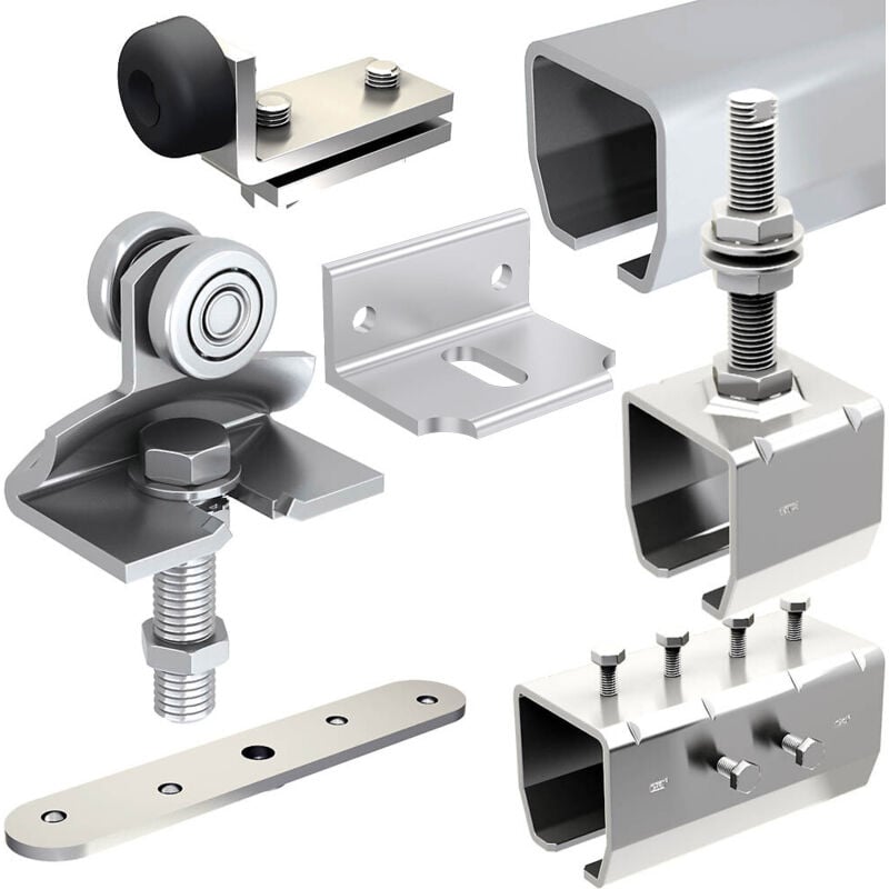 Système coulissant slid'up 2000 pour 1 porte extérieure 60 mm max - rails 2 x 1,95 m acier galvanisé - 140 kg