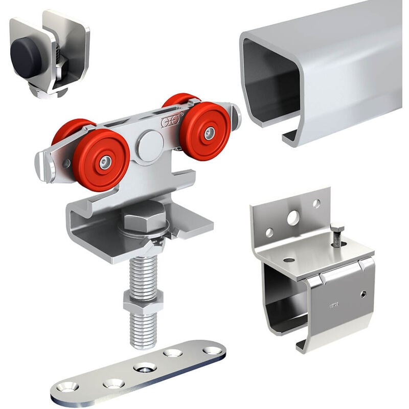 Système coulissant slid'up 2000 pour 1 porte extérieure 27 mm max - rail 1,95 m acier galvanisé - 60 kg