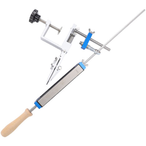 Système d'affûtage guidé, outil professionnel avec pierres à aiguiser diamantées grain 150/400/800/2000 pour lames de cuisine et d'extérieur avec 4
