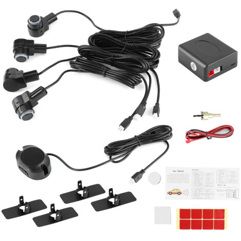 Système d'aide au stationnement intelligent 4 sondes de capteur Radar de recul automatique 65dB Kit d'alerte sonore
